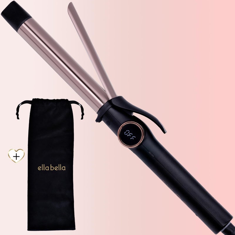 ELLA BELLA Compact Curling Iron 1 Inch  Professional Curling Wand with Dual Voltage Titanium Coating for LongLasting Curls and Reliable Styling